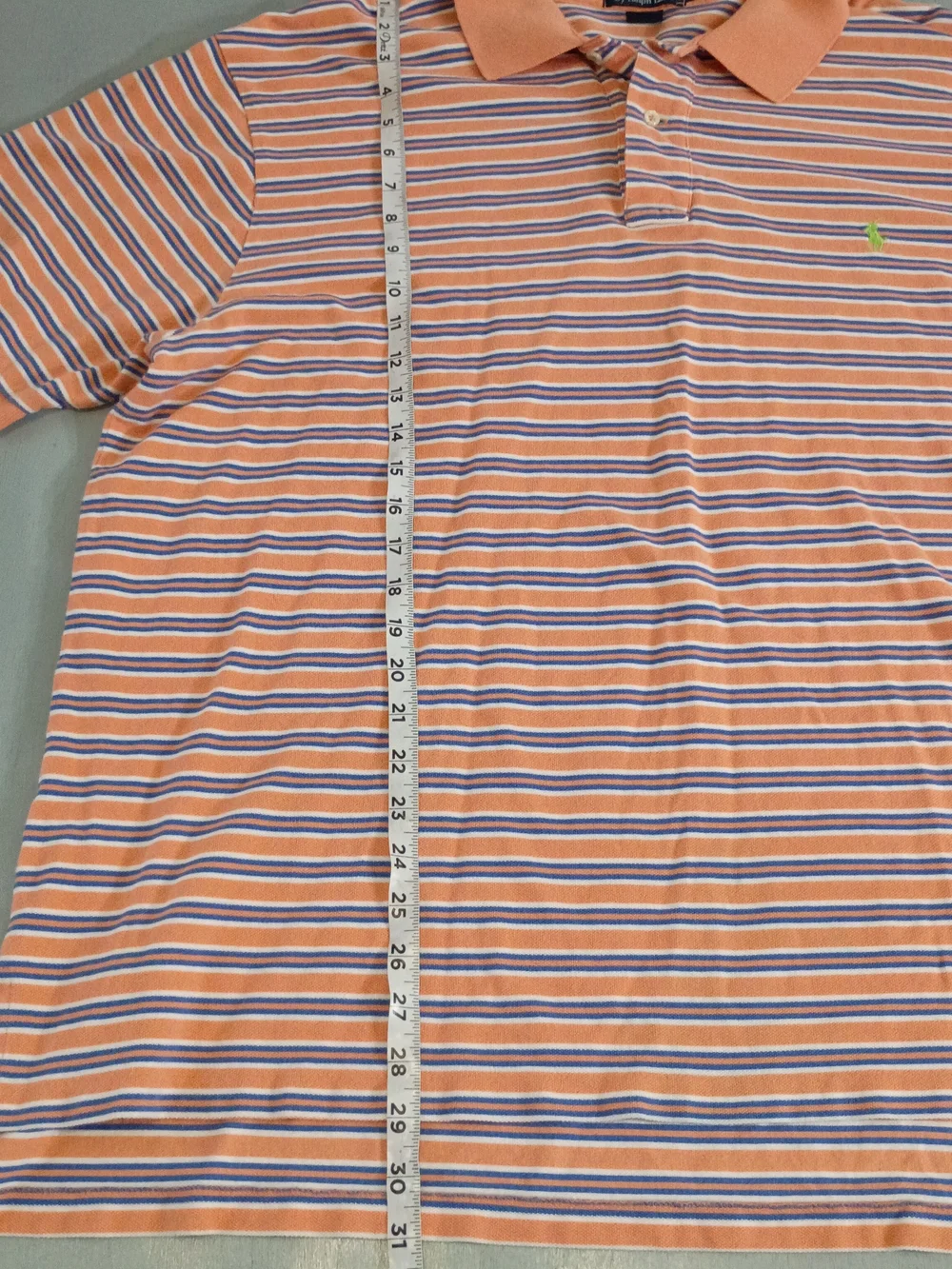 Ralph Lauren Peach and Blue Striped Polo